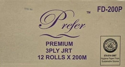 Prefer Jumbo Toilet Roll (200M)- 3 ply premium