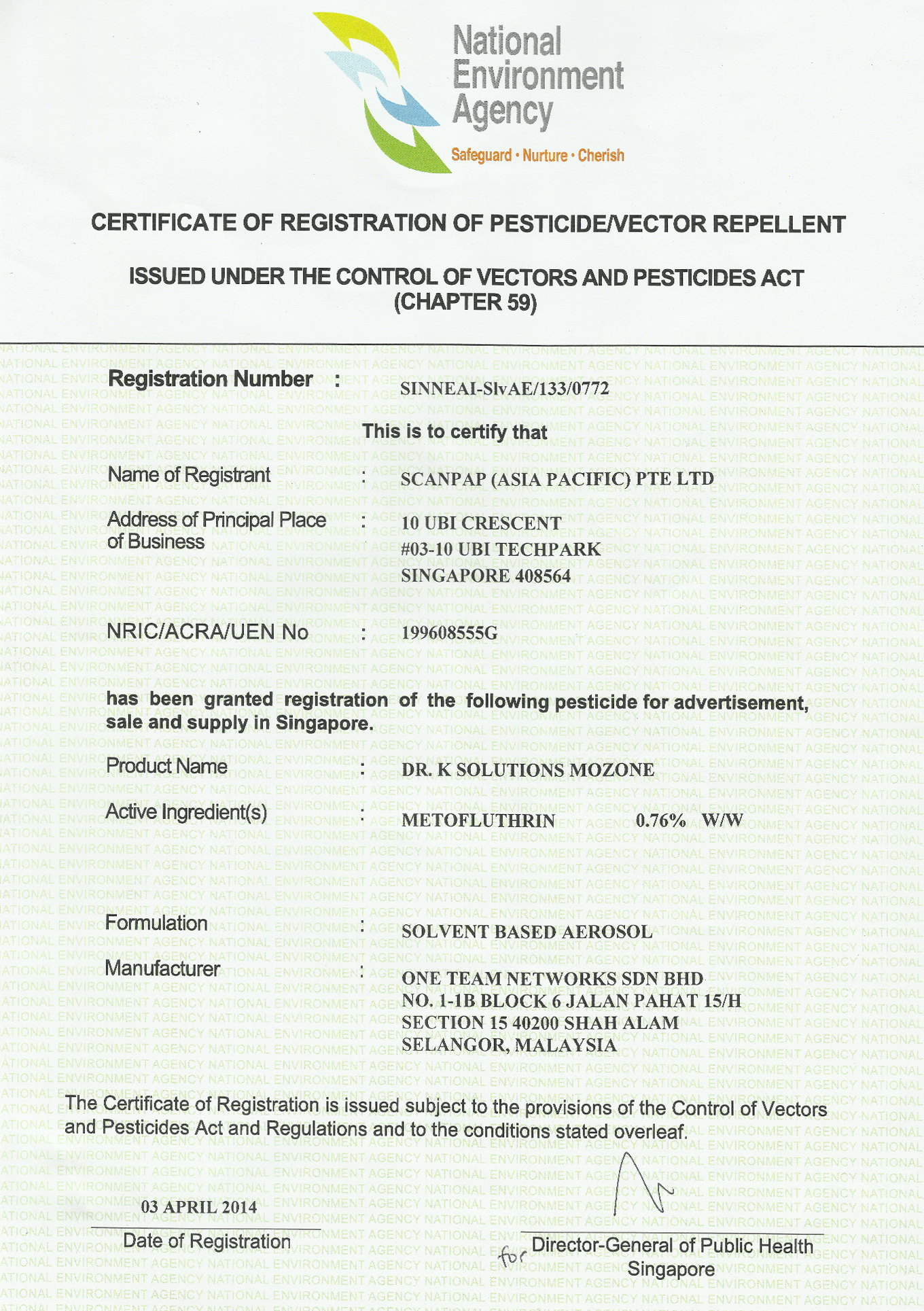 NEA Certificate
