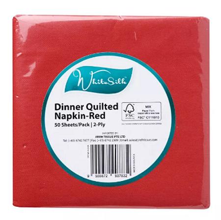Whitesilk Dinner Napkin Red